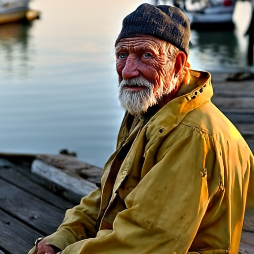 JiT-DDT sample: elderly fisherman portrait