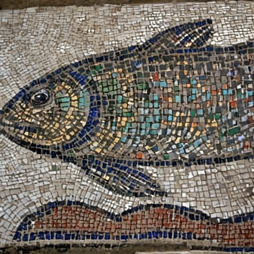 JiT-DDT sample: mosaic fish tiles